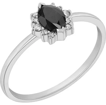 Prsten Zásnubní prsten s černým marquise diamantem Mya
