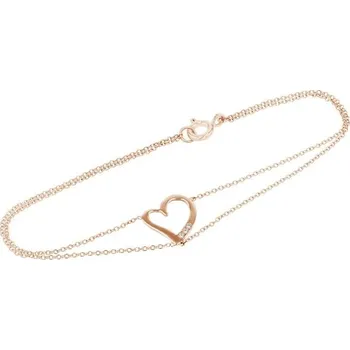 Náramek Dvojitý náramek ve tvaru srdce s diamanty Nikki