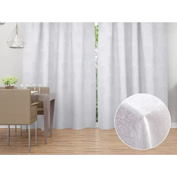 ubrus Dekorační závěs Monako PM-122 Zámecký vzor bílý - šířka 140 cm 140x140 cm