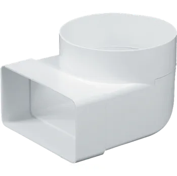 Ventilační potrubí DEBBEX by Den Braven Článek přechodový - koleno 90° Ø 125 mm, 150 × 75 mm bílá
