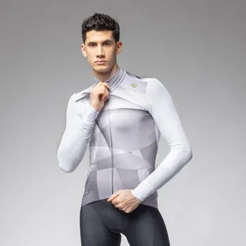 cyklistický dres ALÉ Cyklistický dres s dlouhým rukávem zimní - QUICK - bílá L