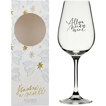 Sklenice Bella Rose Sklenice na víno All you need is wine + vánoční krabička