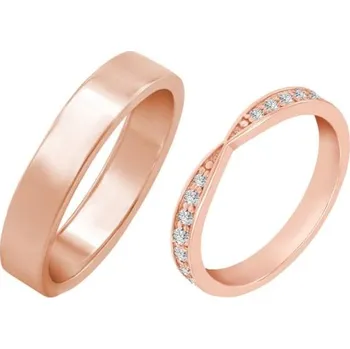 Prsten Eternity prsten s moissanity a plochý pánský prsten Turpein