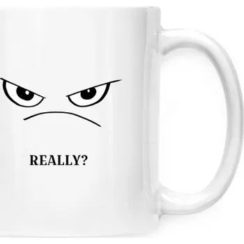 Hrnek malý bílý s potiskem Really?