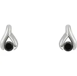 Jemné náušnice s černými diamanty Fox