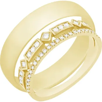 Prsten Dámský diamantový snubní prsten a pánský plochý prsten Ward