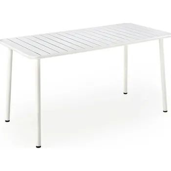 Jídelní židle Zahradní stůl Macrae bílý 140x70 moderní kovový na zahradu a terasu Intesi