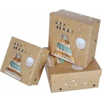 Dárková krabička Dárková krabička Happy Birthday dort střední