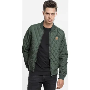 Pánská větrovka Diamond Quilt Nylonová bunda olivová Urban Classics kaki | zelená 1752772