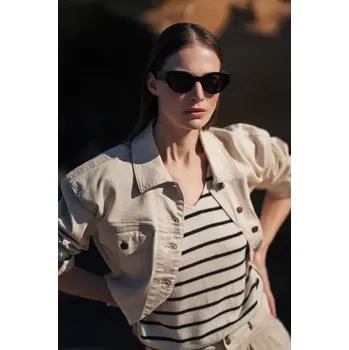 Dámská riflová bunda MOODO - světle béžová Marisse černá | krémová 2819684