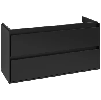 Koupelnový nábytek Villeroy & Boch Skyla - Skříňka pod umyvadlo 1172x439 mm, 2 zásuvky, Volcano Black C80000VL