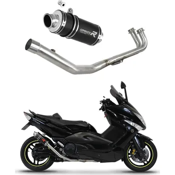 Výfuk pro motocykl Laděný výfuk Dominator Yamaha T-MAX 500 2008 - 2011 Kompletní výfukové potrubí GP1 BLACK + dB killer medium