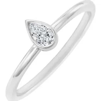 Prsten Minimalistický prsten s pear diamantem Nunez