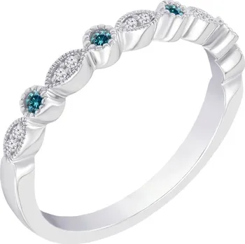 Prsten Eternity prsten s modrými a bílými diamanty Alanis