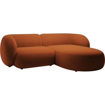 Pohovka Micadoni Oranžová sametová rohová pohovka Kate 255 cm, pravá