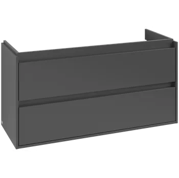 Koupelnový nábytek Villeroy & Boch Skyla - Skříňka pod umyvadlo 1172x439 mm, 2 zásuvky, Graphite C80000VR