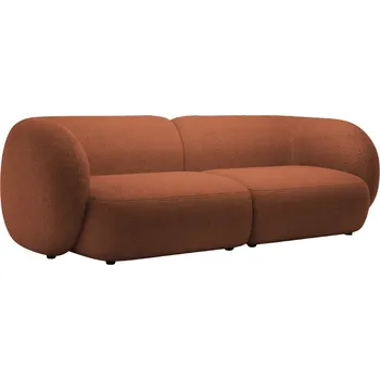 Pohovka Micadoni Terakotově oranžová bouclé čtyřmístná pohovka Kate 243 cm