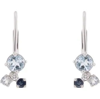 Šperk Visací cluster náušnice s akvamarínem, safírem, měsíčním kamenem a diamantem Kerrie