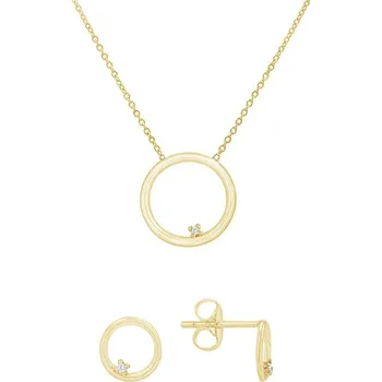 Náušnice Zlatá sada karma náušnic a náhrdelníku s diamanty Myla