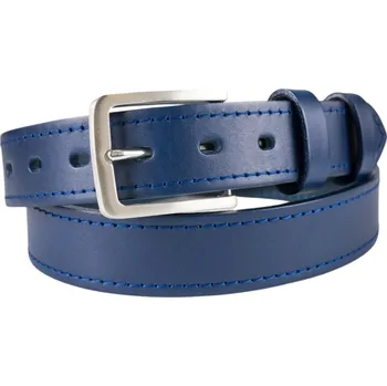 Opasek Kožedělník Henry opasek - modrý prošívaný Vyberte délku vašeho pasu: S - dírky na obvod 80 – 95 cm, celý opasek včetně spony dlouhý cca 107 cm (0 Kč) Pánský kožený opasek do kalhot
