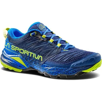 Pánská treková obuv běžecké boty pánské LA SPORTIVA Akasha II Storm Blue/Lime Punch - 43