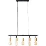 Brilliant - Lustr na lanku TIFFANY 5xE27/28W/230V černá/bambus