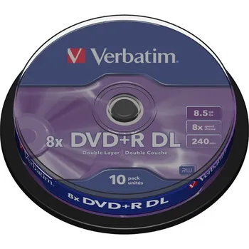 Optické médium VERBATIM DVD+R DoubleLayer 8,5GB/ 8x/ 10pack/ spindle
