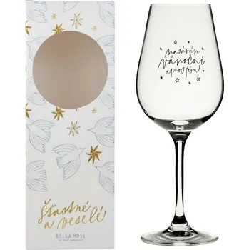 Sklenice Bella Rose Sklenice na víno Nasávám vánoční atmosféru 350 ml