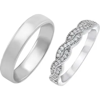 Šperk Eternity prsten s lab-grown diamanty a pánský komfortní prsten Kalpini