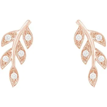 Náušnice Stříbrné náušnice ve tvaru lístků s lab-grown diamanty Jooa