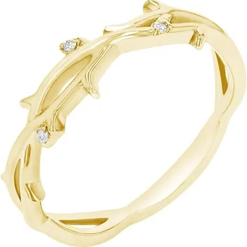 Prsten Něžný prsten ve tvaru větviček s lab-grown diamanty Hamana