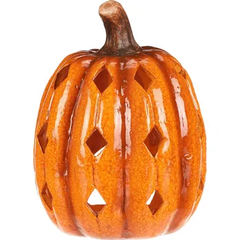 Svícen Autronic Dýně s otvory - keramika, na čaj svíčku, žlutá