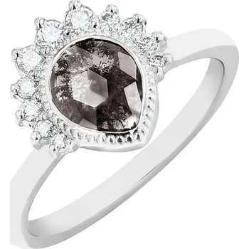 Prsten Prsten s pear salt and pepper diamantem a lab-grown diamanty Elysia