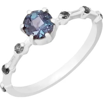 Prsten Prsten s alexandritem a postranními salt and pepper diamanty Imelda