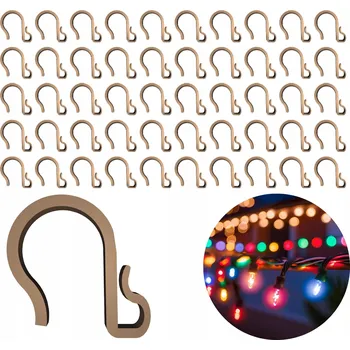 Vánoční dekorace Háčky na okap HNĚDÉ 50 ks