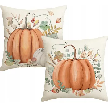 Povlečení POVLEČENÍ NA POLŠTÁŘE PODZIMNÍ DEKORAČNÍ POVLEČENÍ X2 45x45cm SADA 2ks