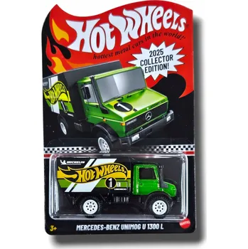 autíčko Hot Wheels 2025 SBĚRATELSKÁ EDICE MERCEDES-BENZ UNIMOG U 1300 L + PROTEKTOR