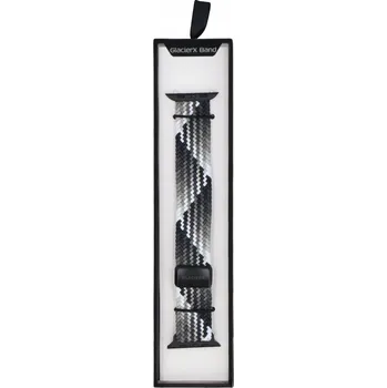 Řemínek na hodinky Pletený řemínek pro Apple Watch 42 44 45 49 mm řemínek GlacierX ombre Černý