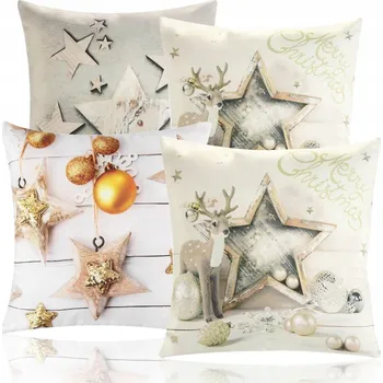 Povlak na polštářek Povlak na polštář VÁNOČNÍ POVLAČKY HVĚZDIČKY HVĚZDY 45 x 45 cm