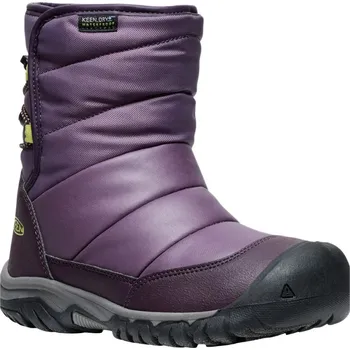 Chlapecká zimní obuv Keen Puffrider WP J 10047754KEN.01 - black plum/daiquiri green 34