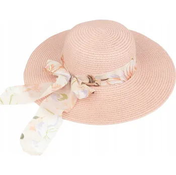 Klobouk Alessio slaměný klobouk růžový, univerzální velikost