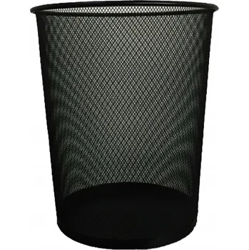 Odpadkový koš KOŠ NA ODPADKY do kanceláře kovový VELKÝ 19 litrů černý síťovaný