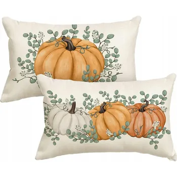 Povlečení POVLEČENÍ NA POLŠTÁŘE PODZIMNÍ DEKORAČNÍ POVLEČENÍ X2 50x30cm SADA 2ks