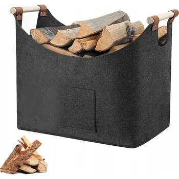 VELKÝ PLSTĚNÝ KOŠ NA DŘEVO ke KRBU 57L s uchy, taška