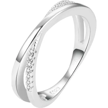 Prsten AGATO Půvabný dvojitý prsten se zirkony AGG225 Velikost: 56 (2,1 g)