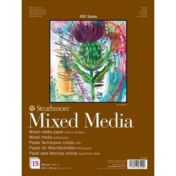 Skicák lepený Strathmore Mixed Media 15×20,3 cm, 300 g, 15 listů, bílý papír