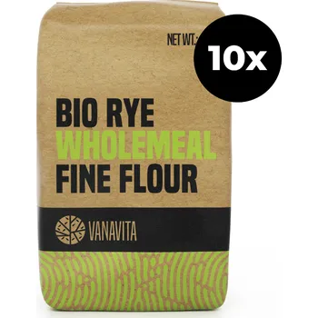 Mouka VanaVita BIO Žitná mouka celozrnná hladká 10 x 1000 g
