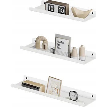 police KOVOVÉ ZÁVĚSNÉ POLICE X3 PLOVOUCÍ POLICE NA ZEĎ BÍLÉ ZÁVĚSNÉ REGÁLY