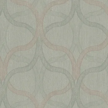 Tapeta ZELENÁ TAPETA GEOMETRICKÝ VZOR VINYLOVÁ