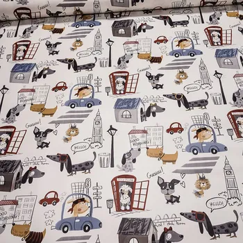 ubrus Ubrus PVC s textilním podkladem 4R3/03 DOGGY, pejsci a boudy na bílé, š.140cm (metráž)